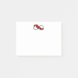 Post-it® Symbole d'infini avec des roses rouges