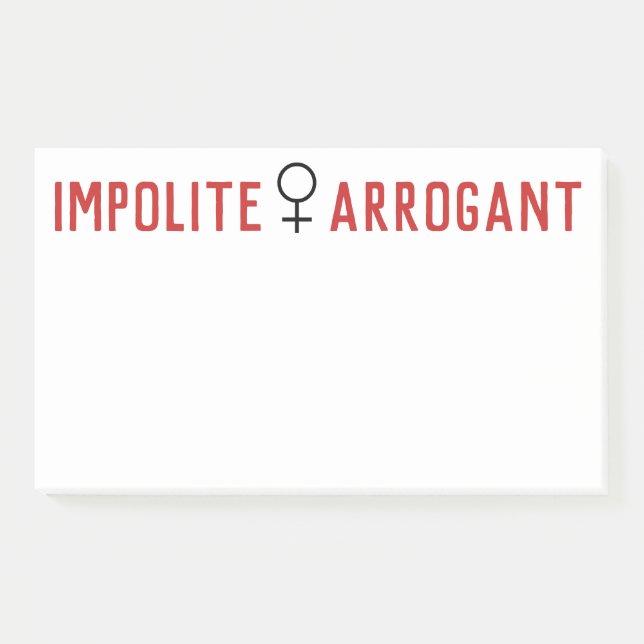 Post-it® Symbole féminin d'une femme d'arrogance impoli (Devant)