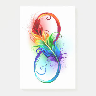 Post-it® Symbole infini avec plume arc-en-ciel