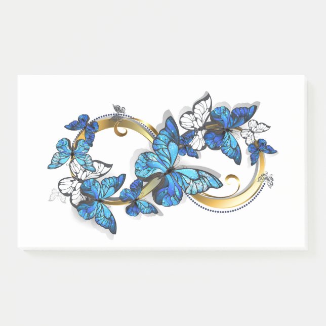 Post-it® Symbole infini de papillons Morpho bleus (Devant)