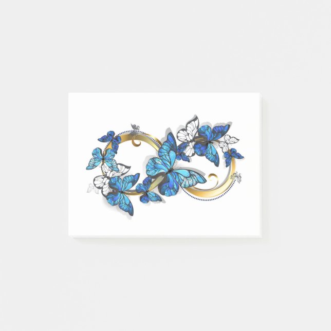 Post-it® Symbole infini de papillons Morpho bleus (Devant)