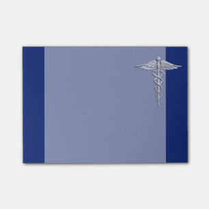 Post-it® Symbole Médicale Chrome comme Caduceus sur Décor