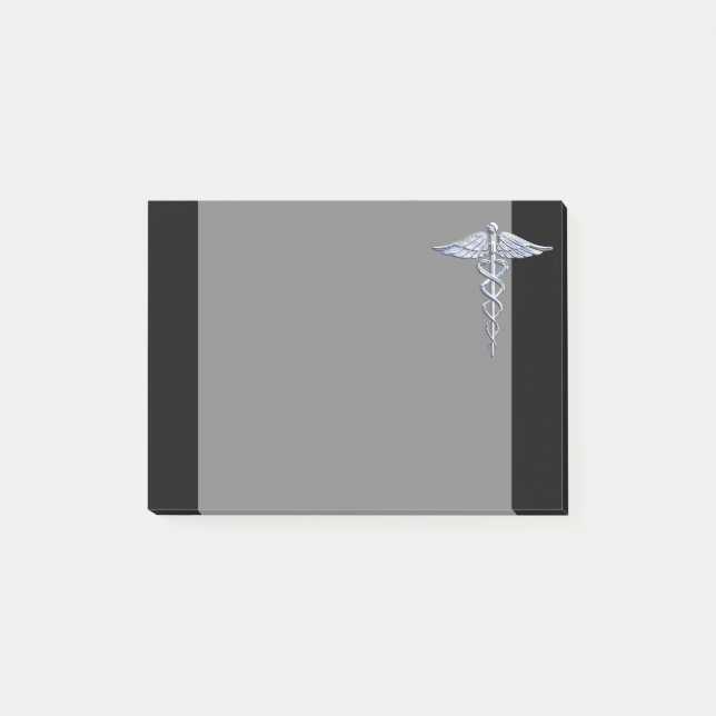Post-it® Symbole Médicale de Caduceus en noir (Devant)