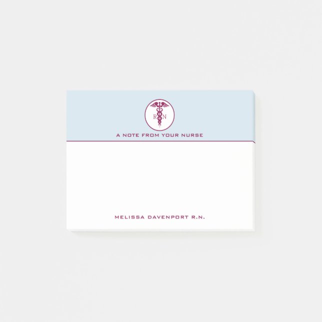 Post-it® Symbole Médicale simple Red Caduceus Nurse (Devant)