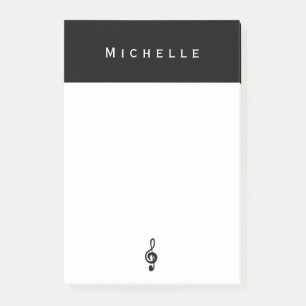 Post-it® Symbole musical Clef Treble Black White