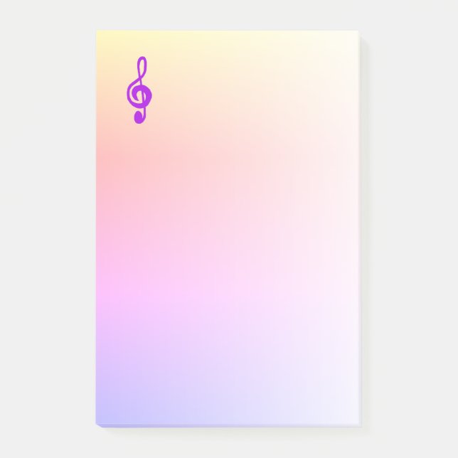 Post-it® Symbole musical Purple Treble Clef Ombre rose (Devant)
