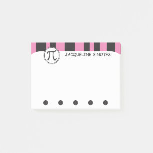 Post-it® Symbole Pi personnalisé Math thème PINK