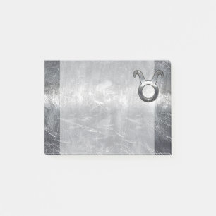 Post-it® Symbole Taurus Zodiac Grunge Style Argent Distress