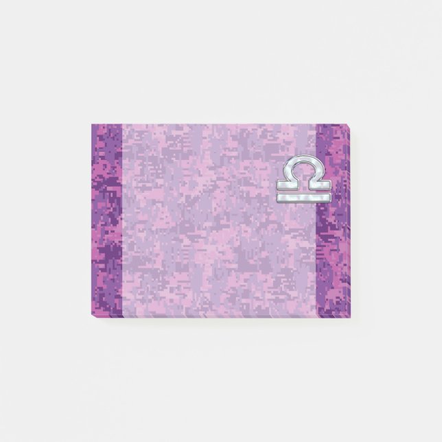 Post-it® SYMBOLE Zodiaque Libra Camo numérique rose Fuchsia (Devant)