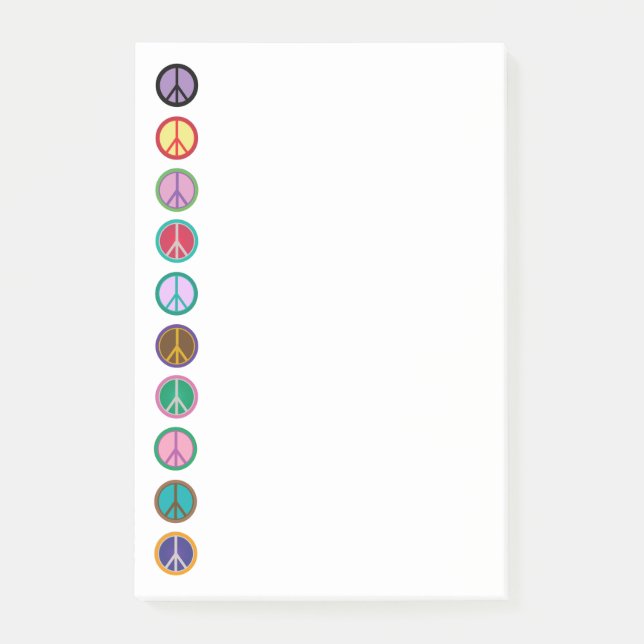 Post-it® Symboles de paix colorés (Devant)