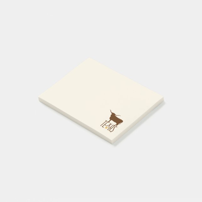 Post-it® Symboles du Texas, Longhorn, marron (Incliné)