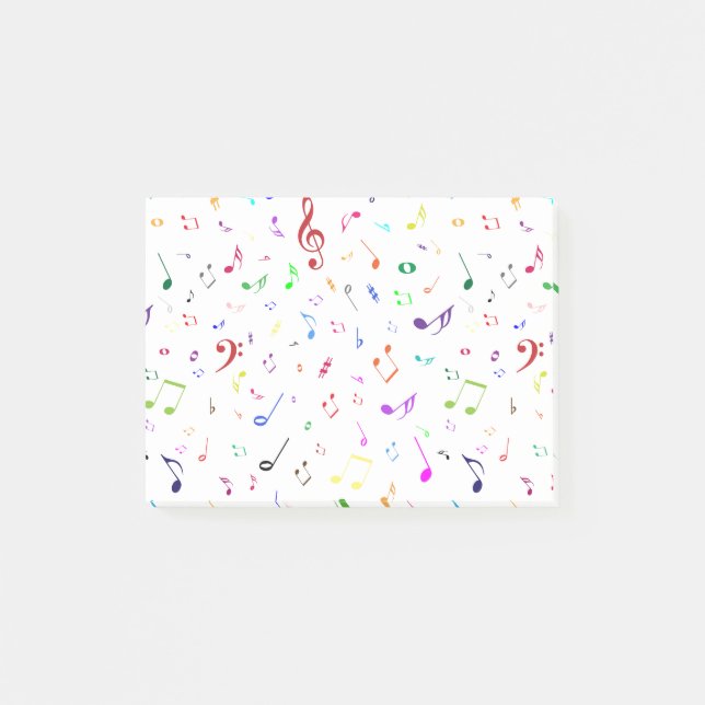 Post-it® Symboles musicaux dans des couleurs d'arc-en-ciel (Devant)