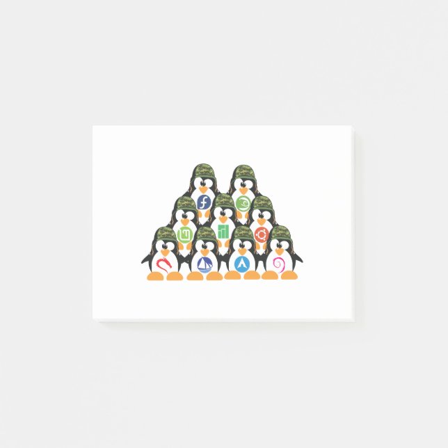 Post-it® T-shirt de logo de distro d'armée de pingouin de (Devant)