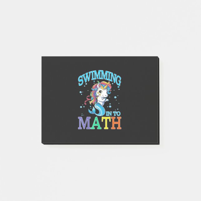 Post-it® T-Shirt De Sirène Unicorne En Maths (Devant)