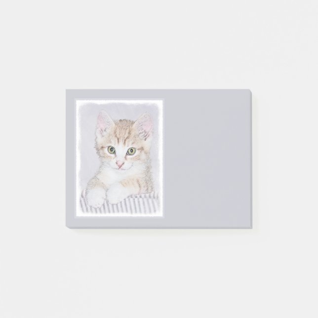 Post-it® Tabby Orange Kitten Peinture - Art Chat original (Devant)