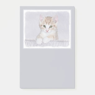 Post-it® Tabby Orange Kitten Peinture - Art Chat original