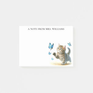 Post-it® Tabby personnalisé chaton avec papillons