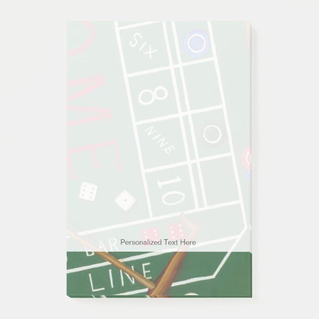 Post-it® Table Casino Craps avec chips et dés (Devant)