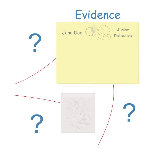Post-it® Tableau de preuves pour résoudre des énigmes crimi (Créateur téléchargé)