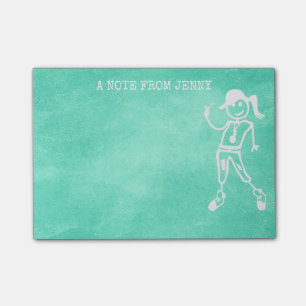 Post-it® Tableau de vert de menthe de fille d'art de rue de