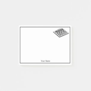 Post-it® Tableau d'échecs et pièces d'échecs Art Vintage