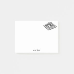 Post-it® Tableau d'échecs et pièces d'échecs Art Vintage