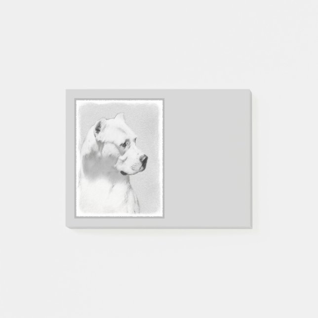 Post-it® Tableau Dogo Argentino - Art Chien original (Devant)