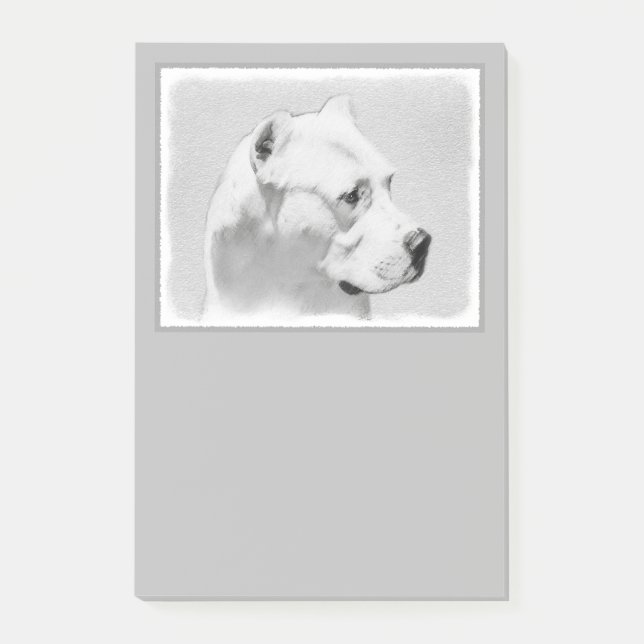 Post-it® Tableau Dogo Argentino - Art Chien original (Devant)