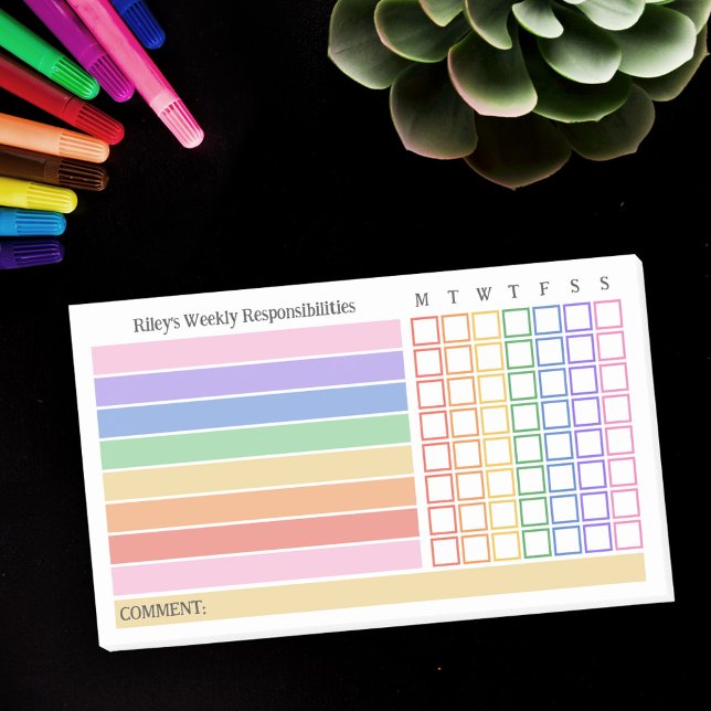 Post-it® Tableau Hebdomadaire des Responsabilités de Corvée (Créateur téléchargé)