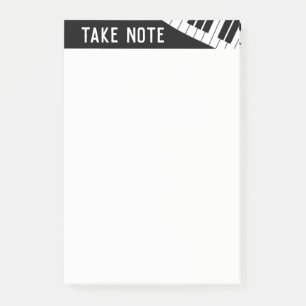 Post-it® "Take Note" Piano de musique noir et blanc