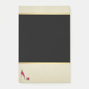 Post-it® Talons Fleur Élégants Modernes Féminins, Noir, Crè