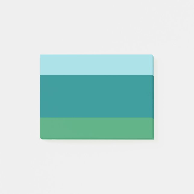 Post-it® Tanager Turquoise, Bleu Canard et Vert Kelly Horiz (Devant)