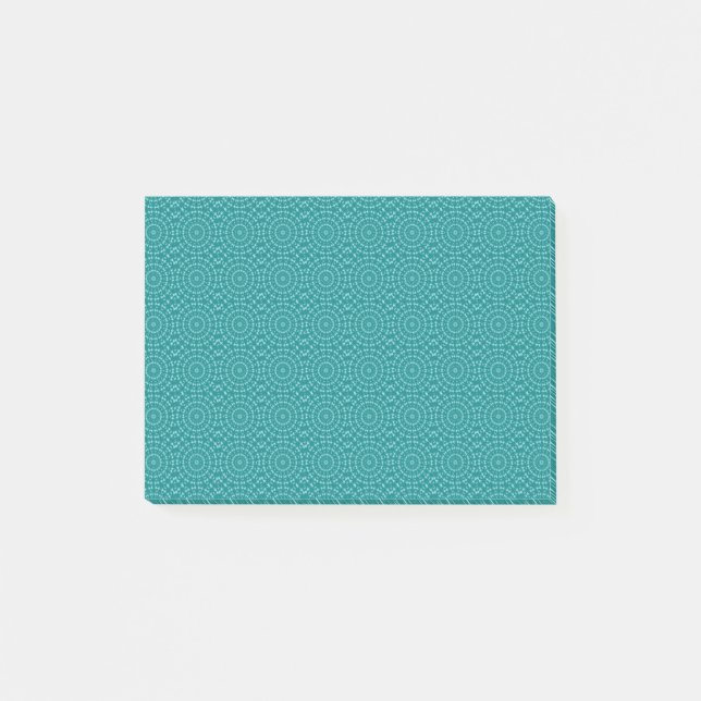 Post-it® Tanager Turquoise et motif répétitif bleu sarcelle (Devant)