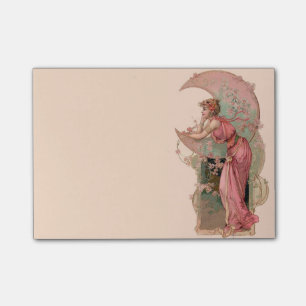 POST-IT® TAROTS/ LADY DE LA LUNE AVEC FLEURS EN ROSE