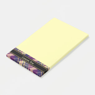 Post-it® Tartan mauve, or et bleu