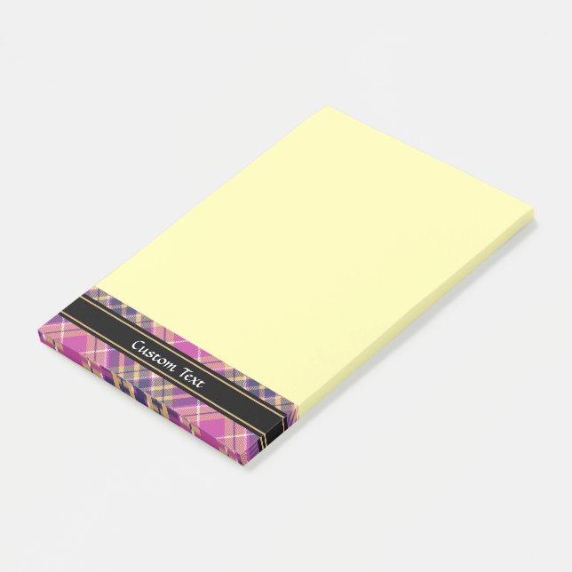 Post-it® Tartan rose, or et bleu (Incliné)