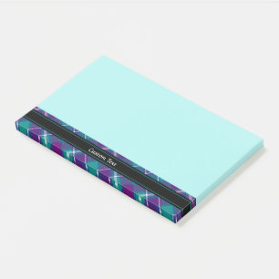 Post-it® Tartan vert de mer, violet et bleu