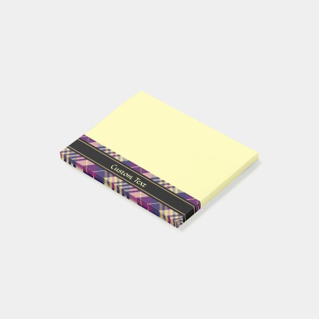 Post-it® Tartan Violet, Or et Bleu (Incliné)
