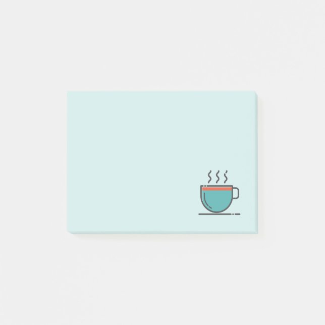 Post-it® Tasse mignonne de thé de café de bande dessinée (Devant)