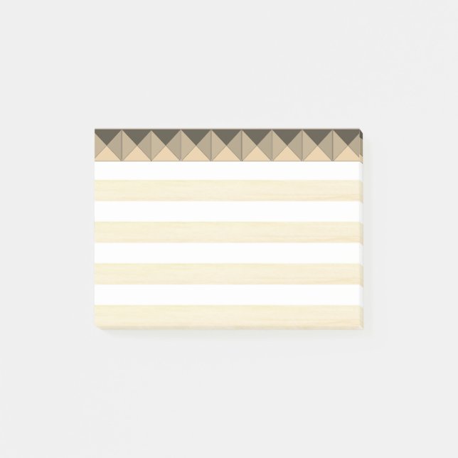 Post-it® Taupe beige et rayures blanches (Devant)