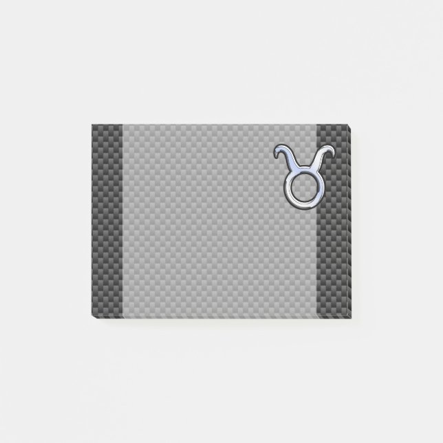Post-it® Taurus Zodiac Sign on Black Carbon Fibre Print (Devant)