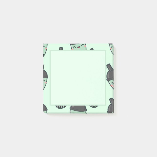 Post-it® Tea Boba à la bulle de thé vert de Matcha (Devant)