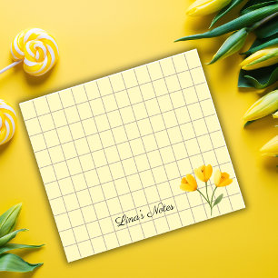 Post-it® Tea Time Yellow Flower – Personalized Grid Sticky 