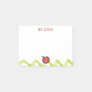 Post-it® Teacher Apple Nom personnalisé Monogram Post it® N