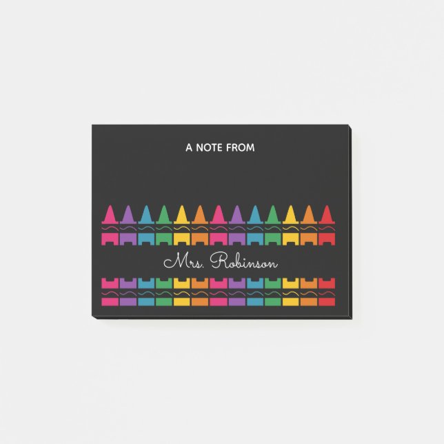 Post-it® Teacher Appreciation Rainbow Crayon  (Devant)