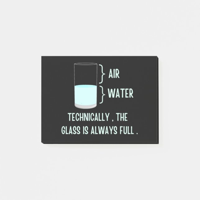 Post-it® Techniquement, le verre est toujours plein (Devant)