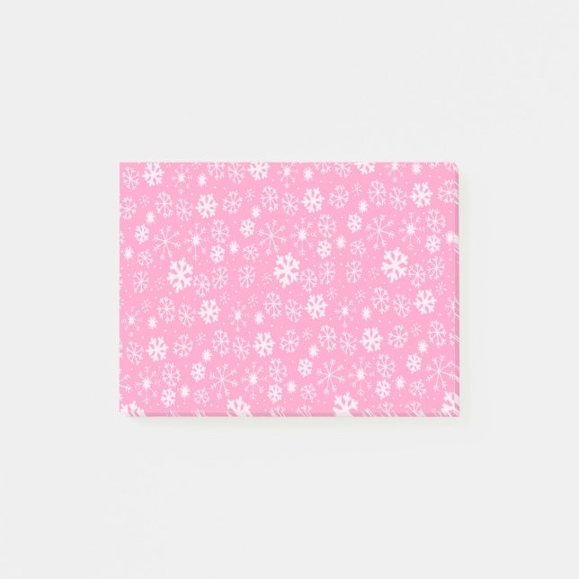 Post-it® Tempête de flocons de neige en rose pastel (Devant)