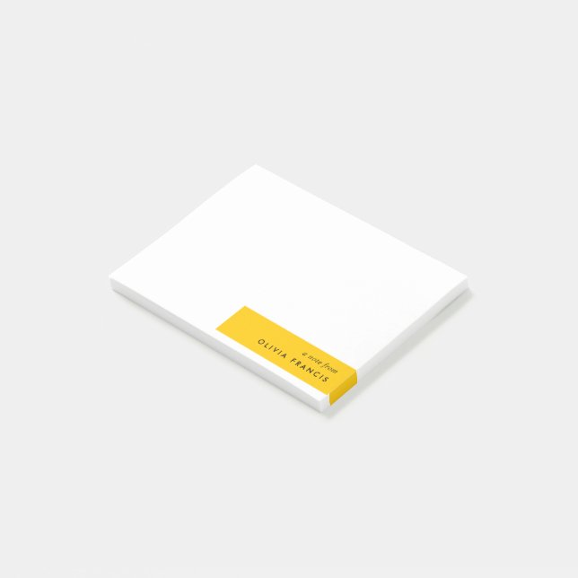 Post-it® Tendance Gras moutarde Jaune Minimal Simple (Incliné)