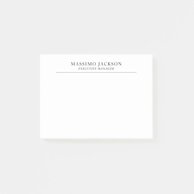 Post-it® Tendance Moderne Simple Noir & Blanc Professionnel (Devant)