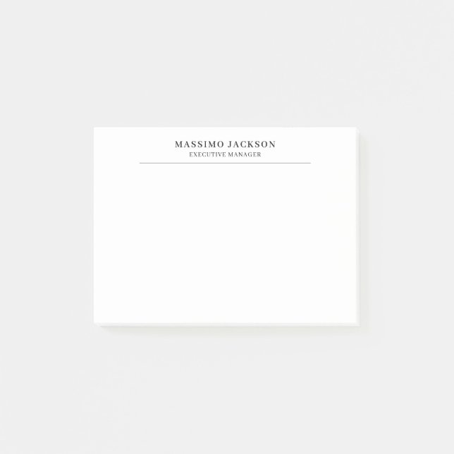 Post-it® Tendance Moderne Simple Noir & Blanc Professionnel (Devant)
